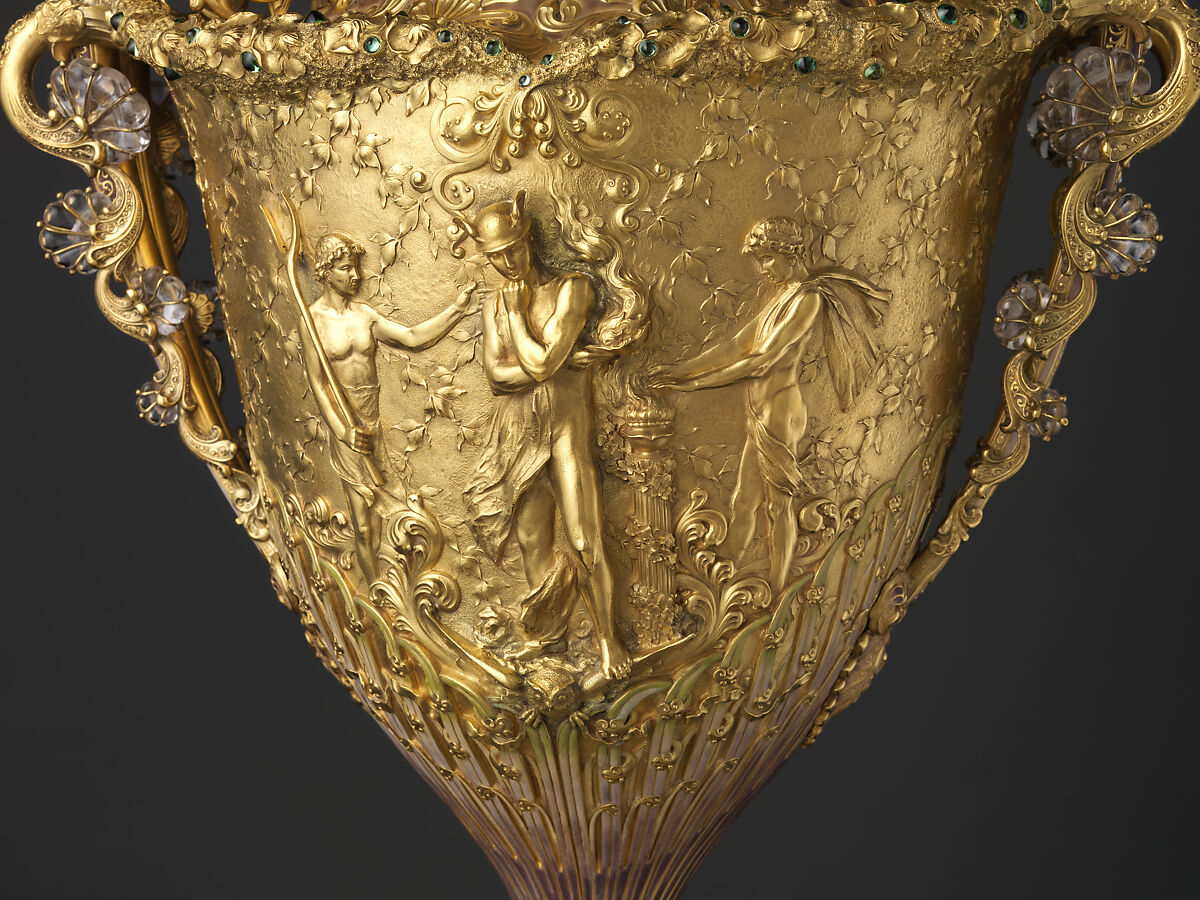 The Adams Vase, Designed by Paulding Farnham (1859–1927), Gold, amethysts, spessartites, tourmalines, fresh water pearls, quartzes, rock crystal, and enamel, American