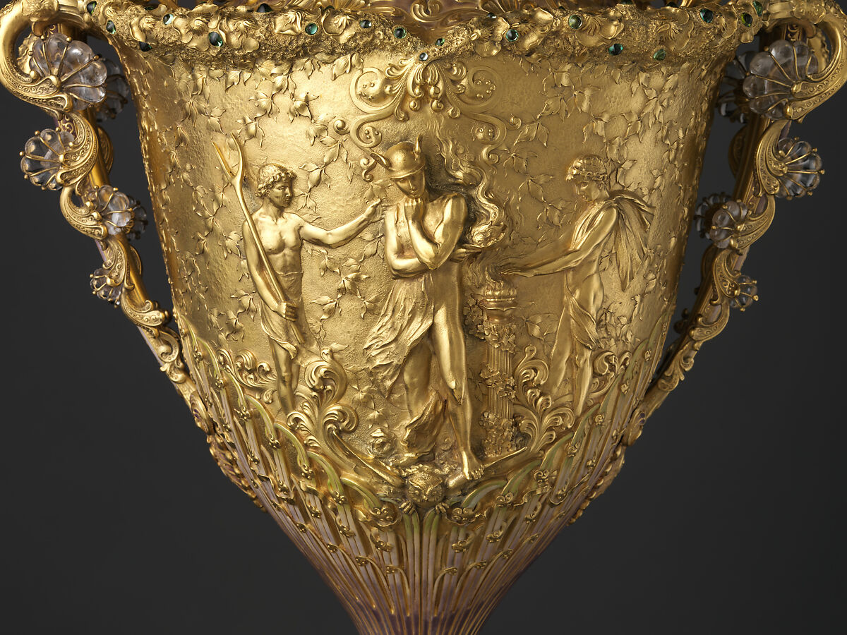 The Adams Vase, Designed by Paulding Farnham (1859–1927), Gold, amethysts, spessartites, tourmalines, fresh water pearls, quartzes, rock crystal, and enamel, American