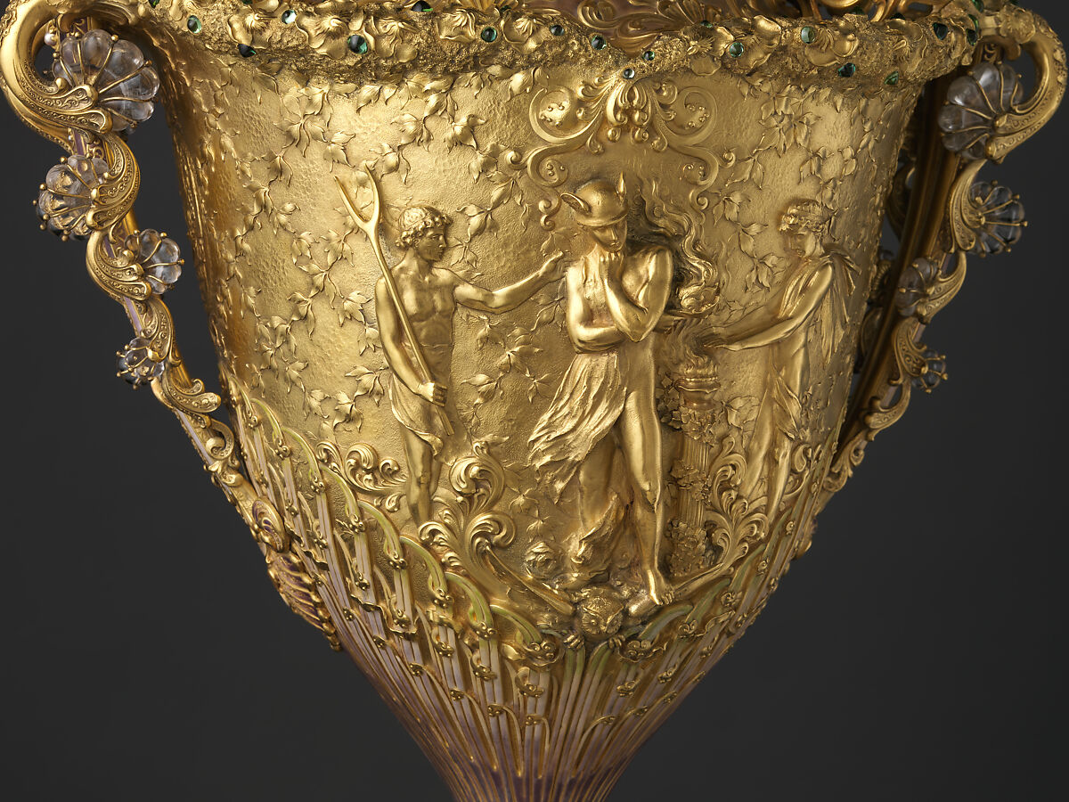 The Adams Vase, Designed by Paulding Farnham (1859–1927), Gold, amethysts, spessartites, tourmalines, fresh water pearls, quartzes, rock crystal, and enamel, American