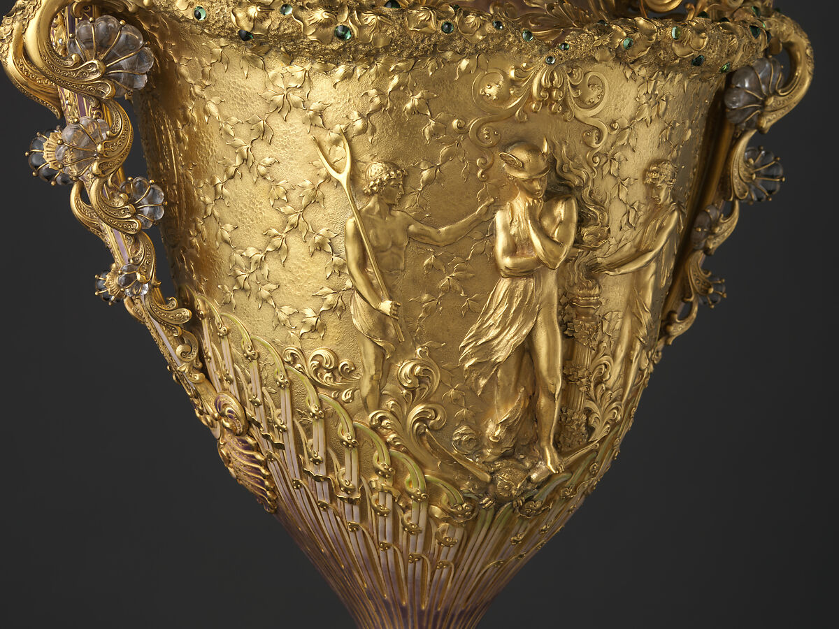 The Adams Vase, Designed by Paulding Farnham (1859–1927), Gold, amethysts, spessartites, tourmalines, fresh water pearls, quartzes, rock crystal, and enamel, American
