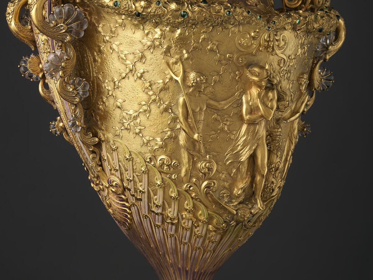 The Adams Vase, Designed by Paulding Farnham (1859–1927), Gold, amethysts, spessartites, tourmalines, fresh water pearls, quartzes, rock crystal, and enamel, American