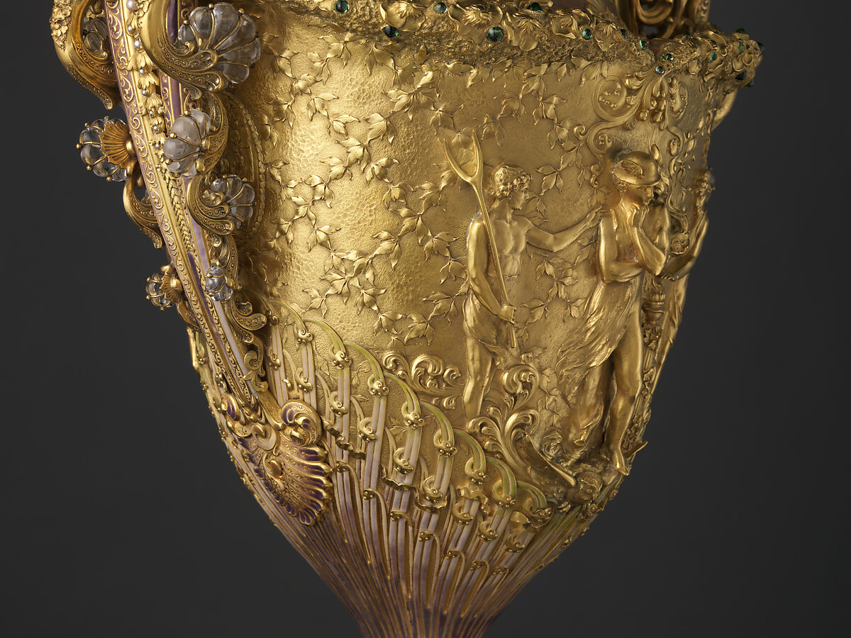 The Adams Vase, Designed by Paulding Farnham (1859–1927), Gold, amethysts, spessartites, tourmalines, fresh water pearls, quartzes, rock crystal, and enamel, American