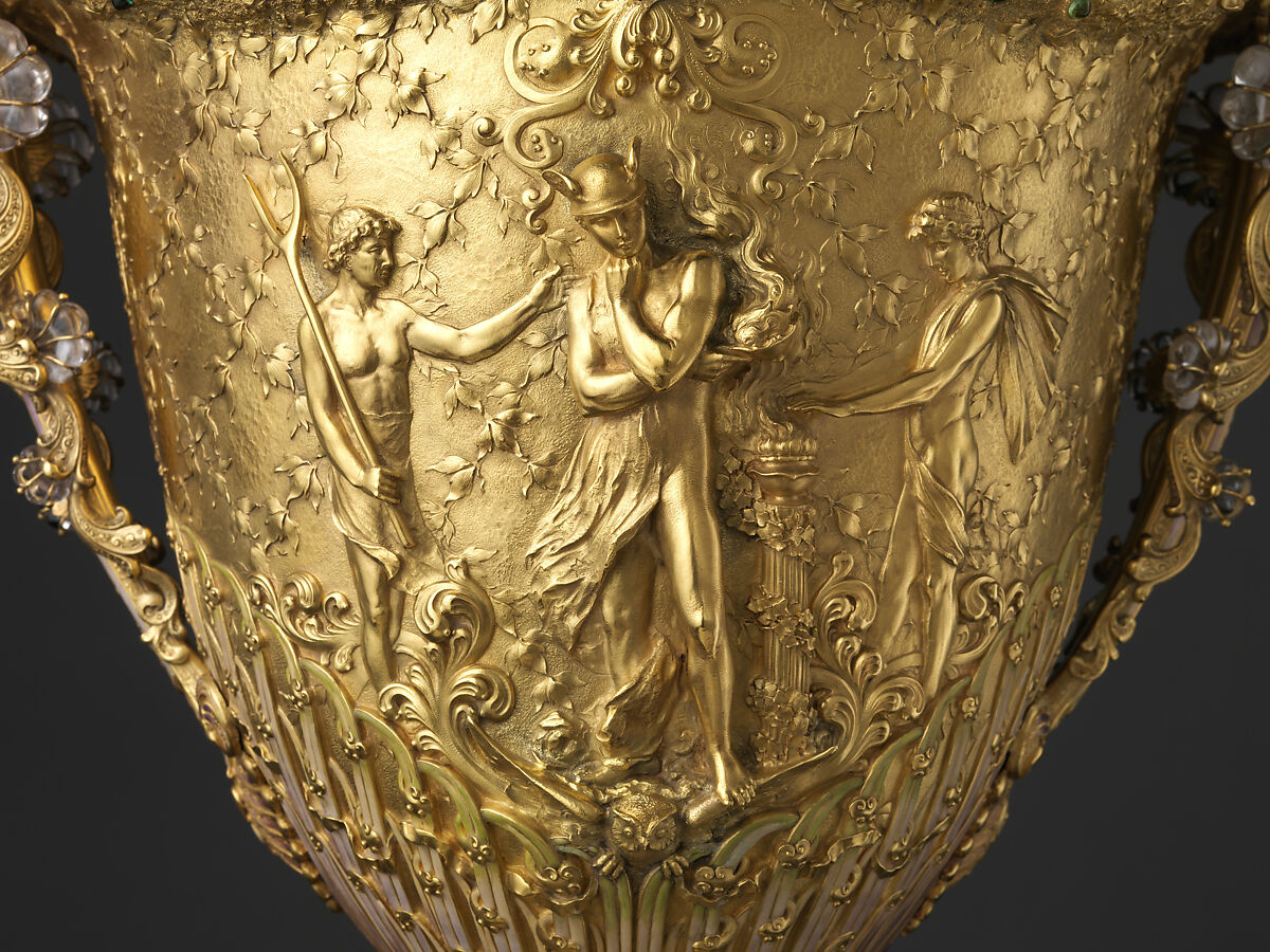 The Adams Vase, Designed by Paulding Farnham (1859–1927), Gold, amethysts, spessartites, tourmalines, fresh water pearls, quartzes, rock crystal, and enamel, American