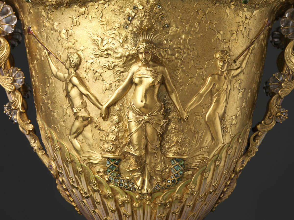 The Adams Vase, Designed by Paulding Farnham (1859–1927), Gold, amethysts, spessartites, tourmalines, fresh water pearls, quartzes, rock crystal, and enamel, American