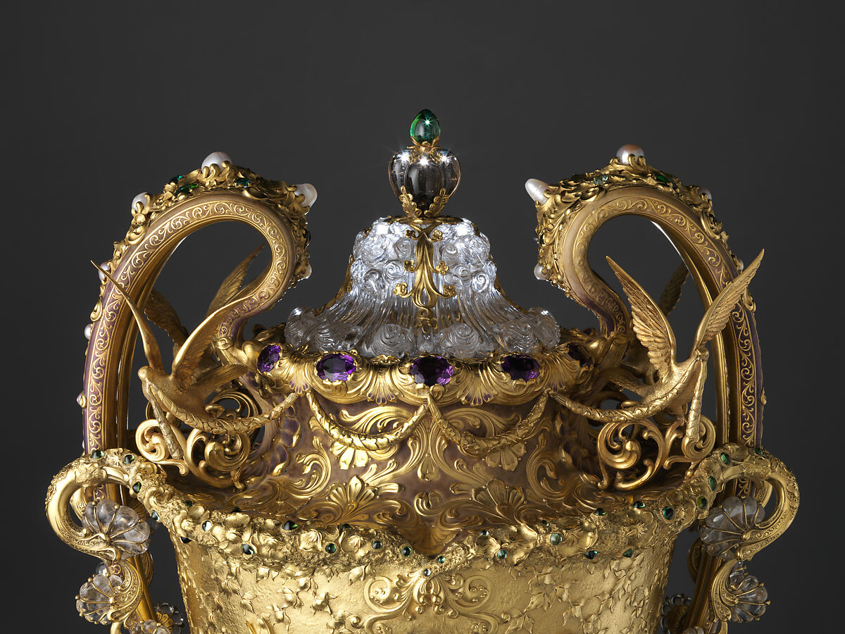 The Adams Vase, Designed by Paulding Farnham (1859–1927), Gold, amethysts, spessartites, tourmalines, fresh water pearls, quartzes, rock crystal, and enamel, American