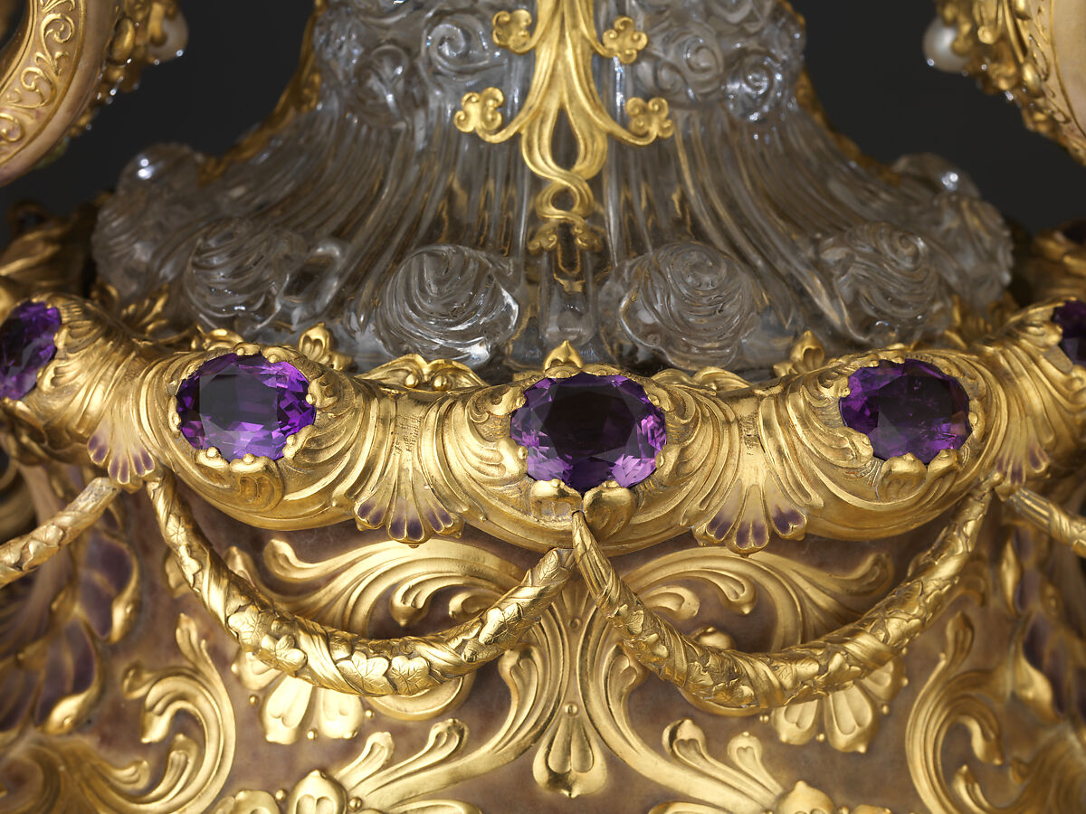 The Adams Vase, Designed by Paulding Farnham (1859–1927), Gold, amethysts, spessartites, tourmalines, fresh water pearls, quartzes, rock crystal, and enamel, American