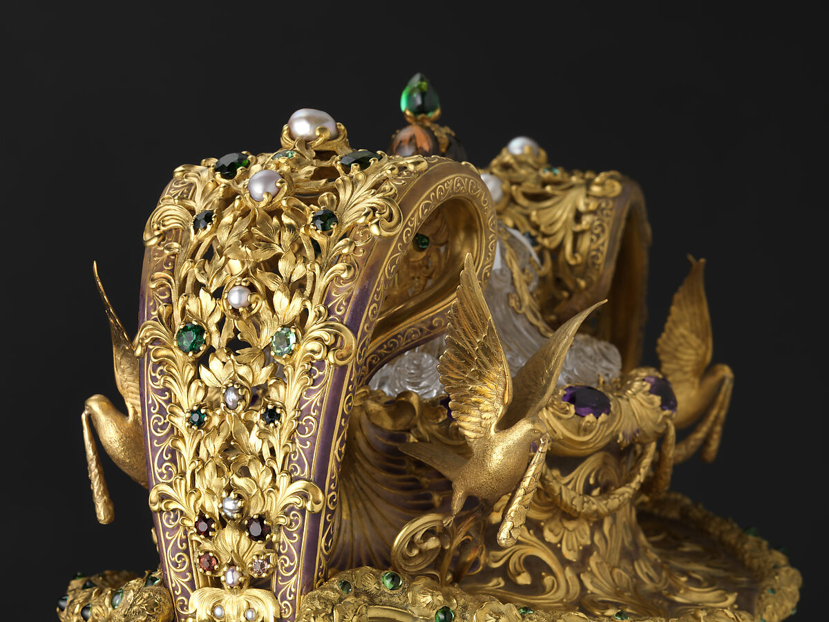 The Adams Vase, Designed by Paulding Farnham (1859–1927), Gold, amethysts, spessartites, tourmalines, fresh water pearls, quartzes, rock crystal, and enamel, American