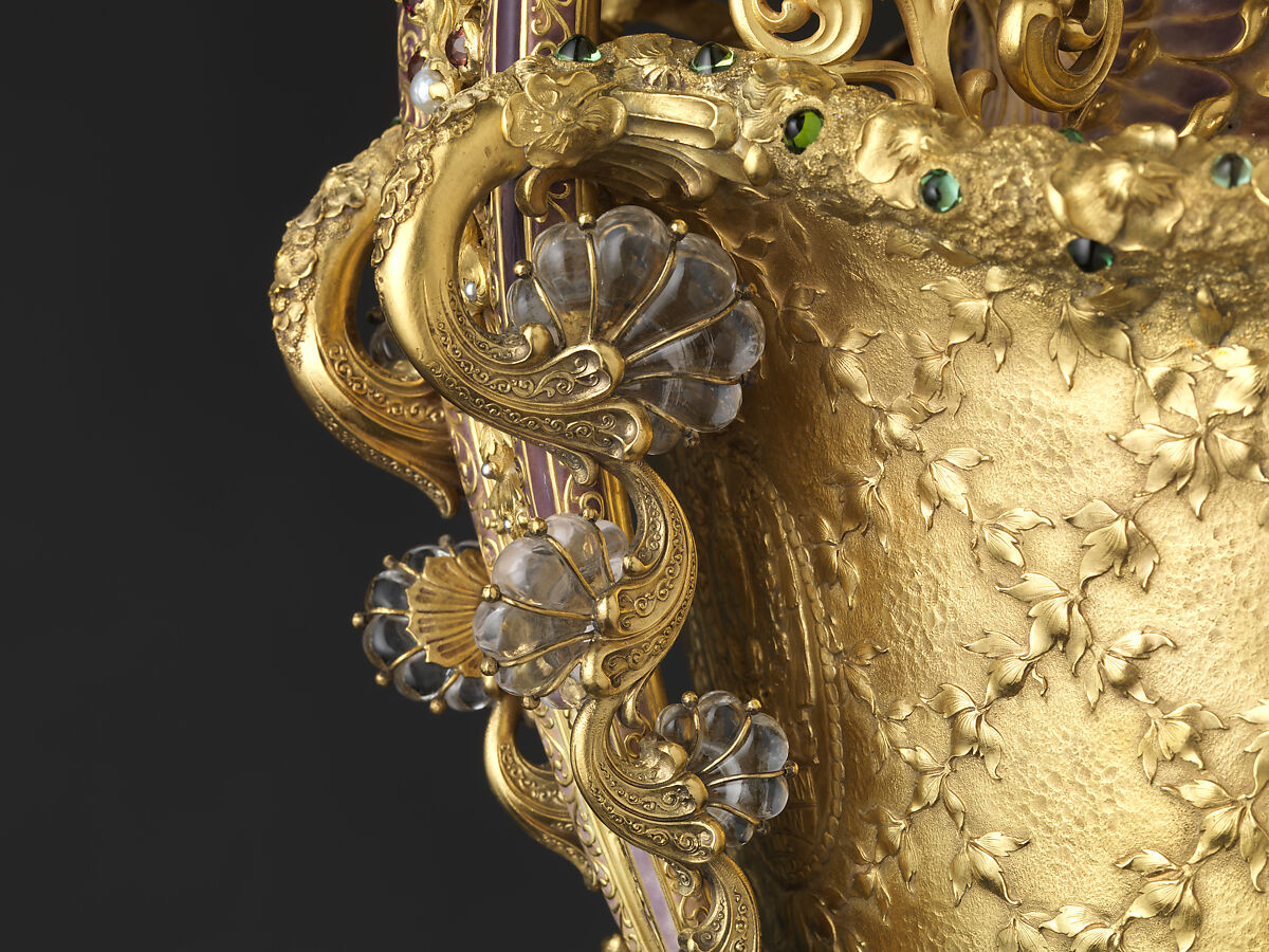 The Adams Vase, Designed by Paulding Farnham (1859–1927), Gold, amethysts, spessartites, tourmalines, fresh water pearls, quartzes, rock crystal, and enamel, American