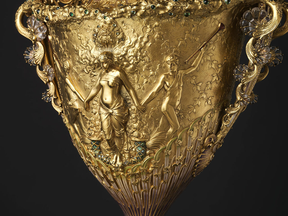 The Adams Vase, Designed by Paulding Farnham (1859–1927), Gold, amethysts, spessartites, tourmalines, fresh water pearls, quartzes, rock crystal, and enamel, American