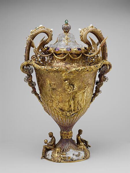 The Adams Vase, Designed by Paulding Farnham (1859–1927), Gold, amethysts, spessartites, tourmalines, fresh water pearls, quartzes, rock crystal, and enamel, American 