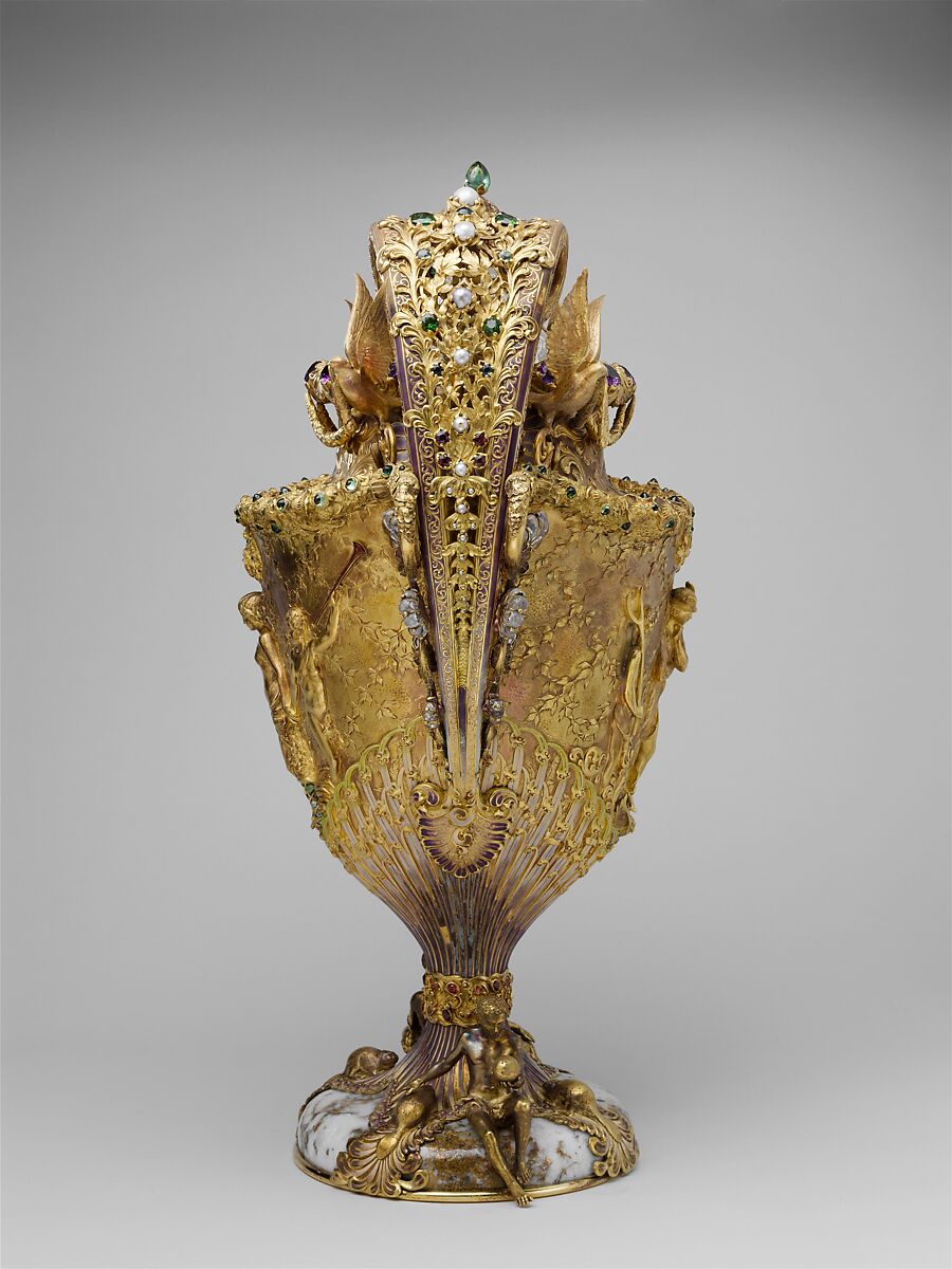 The Adams Vase, Designed by Paulding Farnham (1859–1927), Gold, amethysts, spessartites, tourmalines, fresh water pearls, quartzes, rock crystal, and enamel, American