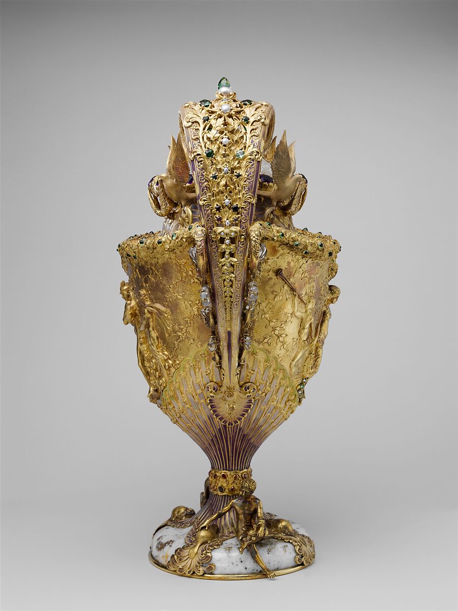 The Adams Vase, Designed by Paulding Farnham (1859–1927), Gold, amethysts, spessartites, tourmalines, fresh water pearls, quartzes, rock crystal, and enamel, American