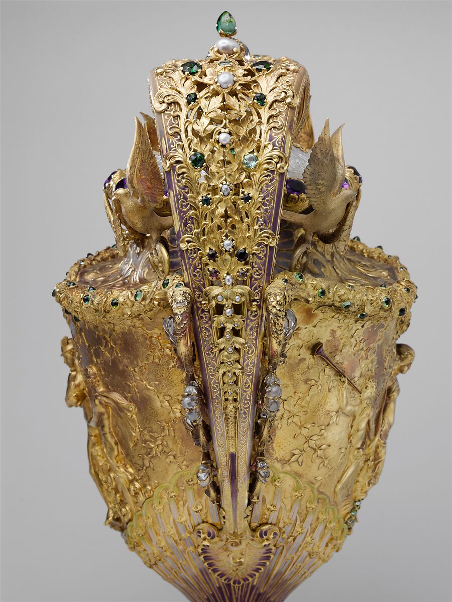 The Adams Vase, Designed by Paulding Farnham (1859–1927), Gold, amethysts, spessartites, tourmalines, fresh water pearls, quartzes, rock crystal, and enamel, American