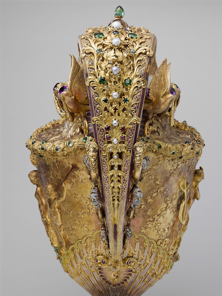 The Adams Vase, Designed by Paulding Farnham (1859–1927), Gold, amethysts, spessartites, tourmalines, fresh water pearls, quartzes, rock crystal, and enamel, American