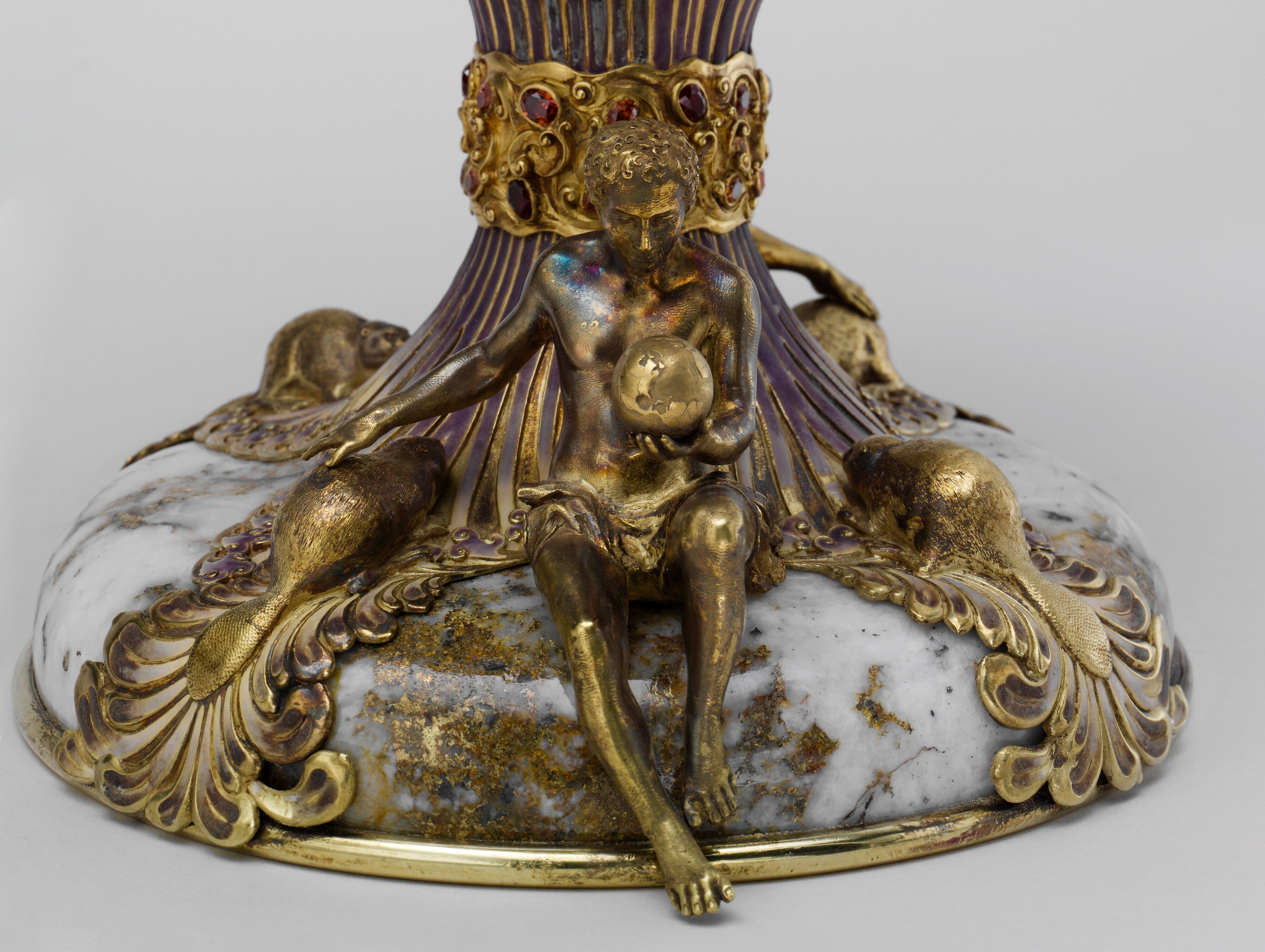 The Adams Vase, Designed by Paulding Farnham (1859–1927), Gold, amethysts, spessartites, tourmalines, fresh water pearls, quartzes, rock crystal, and enamel, American