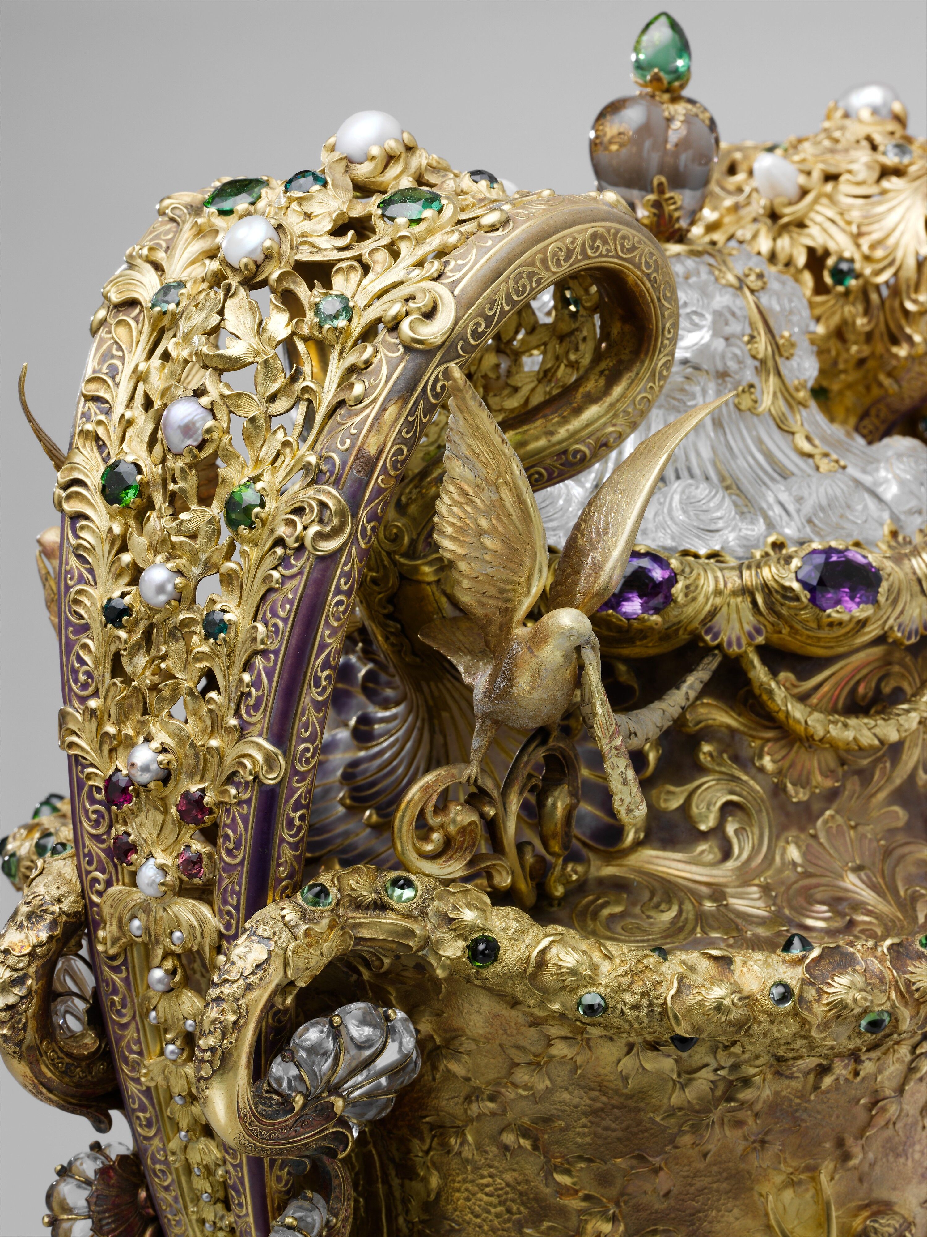 The Adams Vase, Designed by Paulding Farnham (1859–1927), Gold, amethysts, spessartites, tourmalines, fresh water pearls, quartzes, rock crystal, and enamel, American