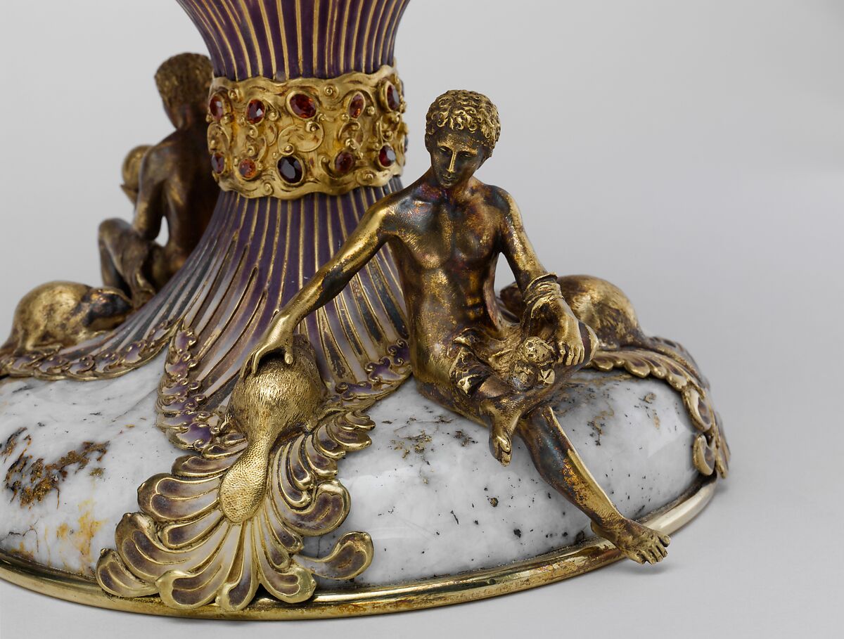 The Adams Vase, Designed by Paulding Farnham (1859–1927), Gold, amethysts, spessartites, tourmalines, fresh water pearls, quartzes, rock crystal, and enamel, American