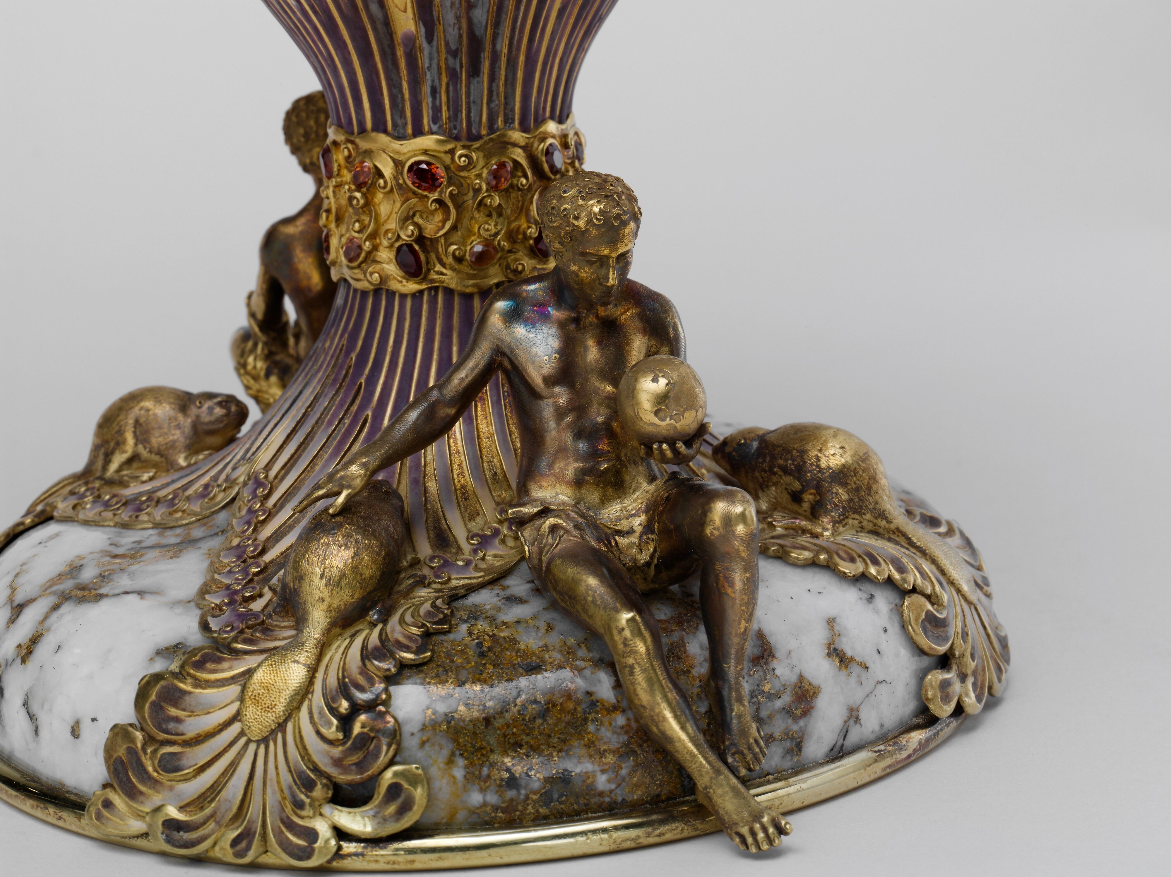 The Adams Vase, Designed by Paulding Farnham (1859–1927), Gold, amethysts, spessartites, tourmalines, fresh water pearls, quartzes, rock crystal, and enamel, American
