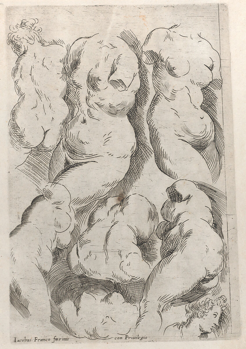 'Regole per Imparar a Disegnar i corpi humani ... Giacomo Palma' Libro Primo (title page and 7 plates), bound together with Libro Secondo (title page and 11 plates), Jacopo Palma the Younger (Italian, Venice ca. 1548–1628 Venice), Etching