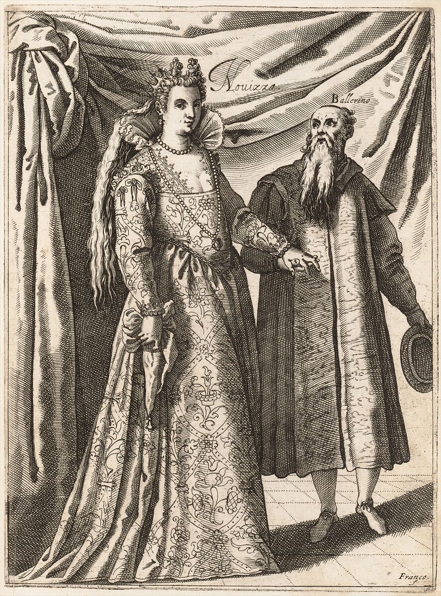 Habiti delle Donne Venetiane (Dress of Venetian Women), Giacomo Franco (Italian, Venice 1550–1620 Venice), Engraving and woodcut