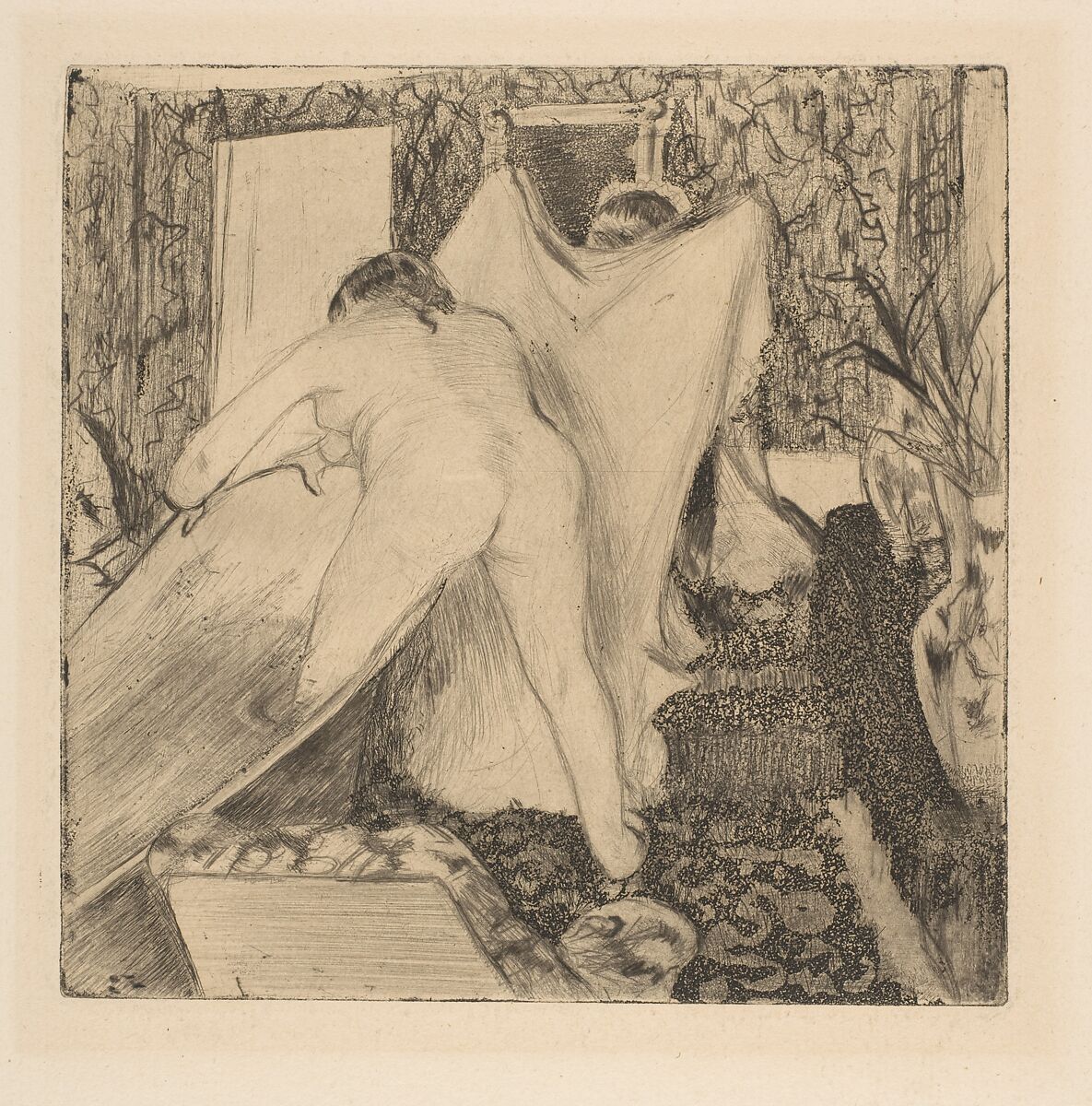 Leaving the Bath, Edgar Degas  French, Drypoint and aquatint on laid paper; twelfth state of twenty-two, or more states