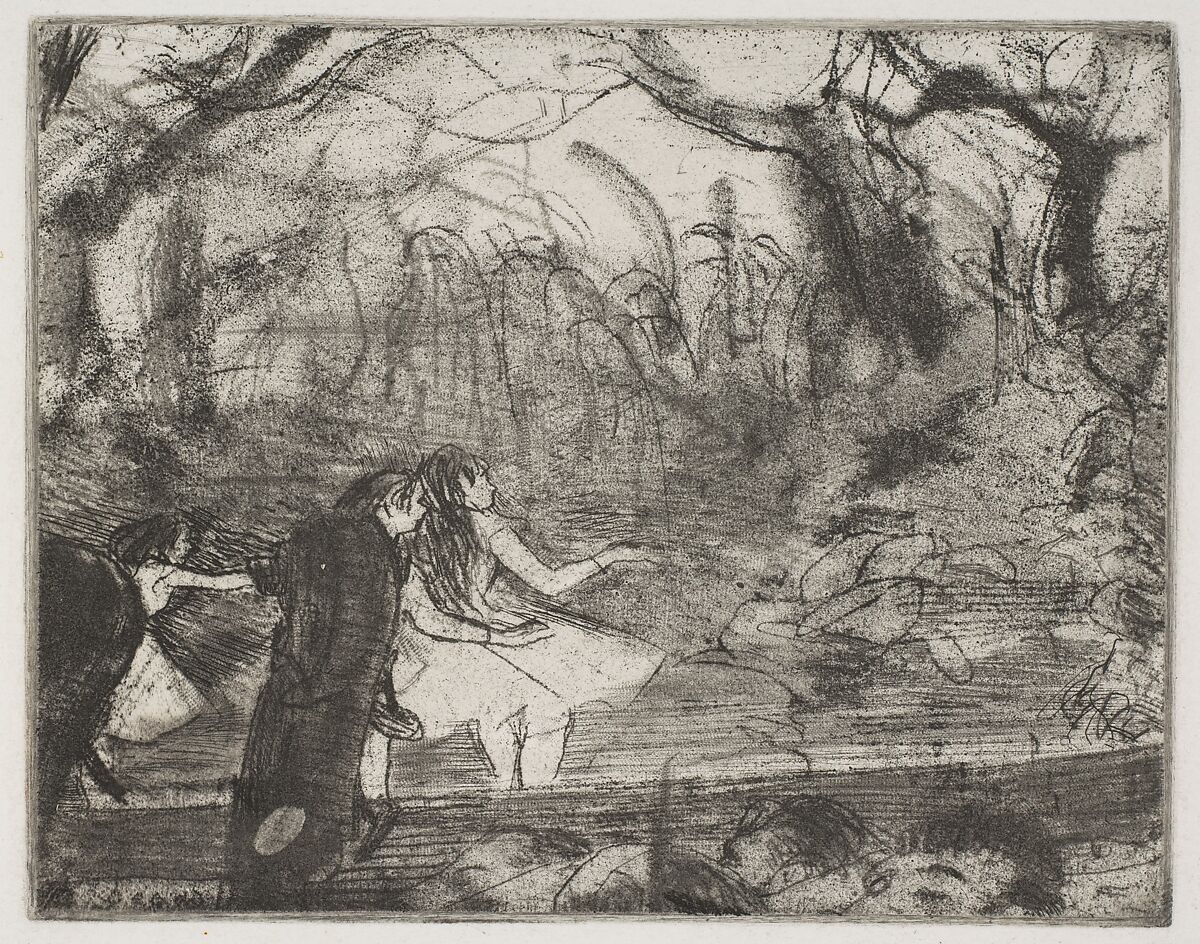 On Stage III, Edgar Degas (French, Paris 1834–1917 Paris), Softground etching,drypoint, and roulette on wove paper; fourth state of five 