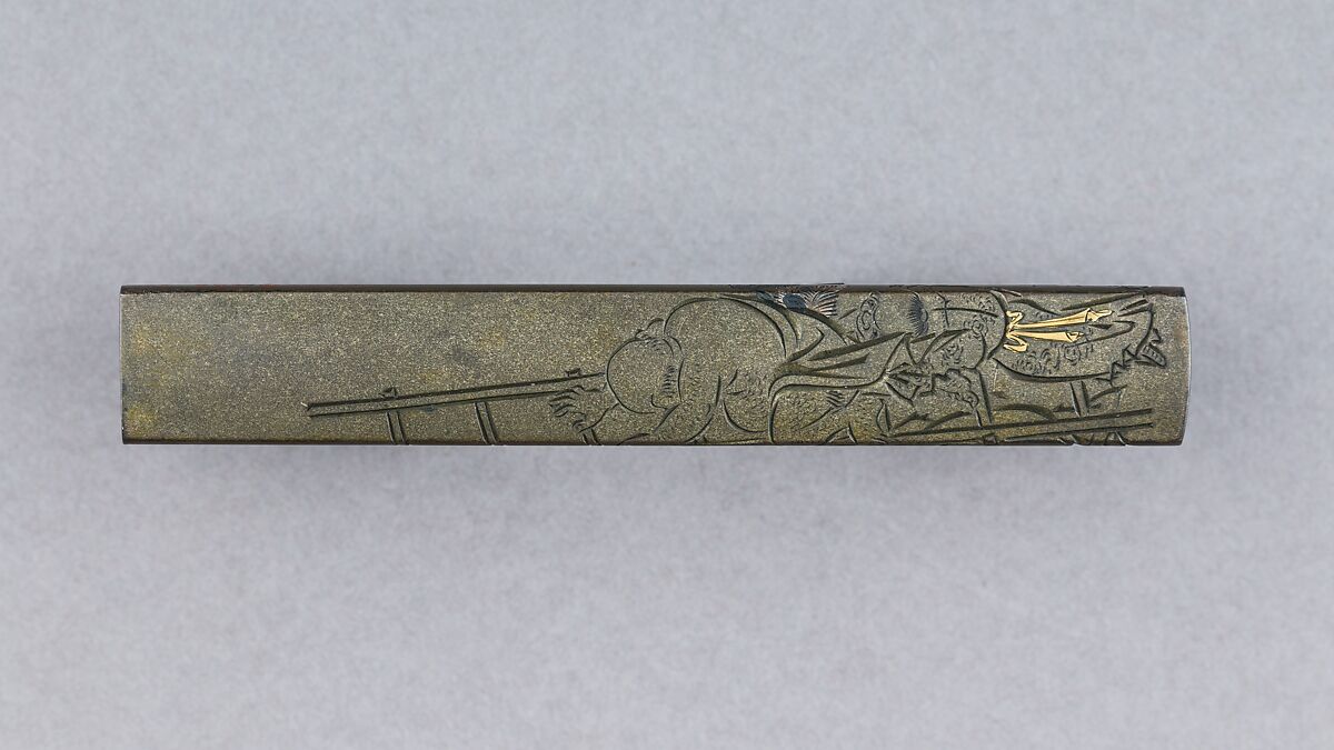 Knife Handle (Kozuka), Copper-silver alloy (shibuichi), copper, gold, Japanese