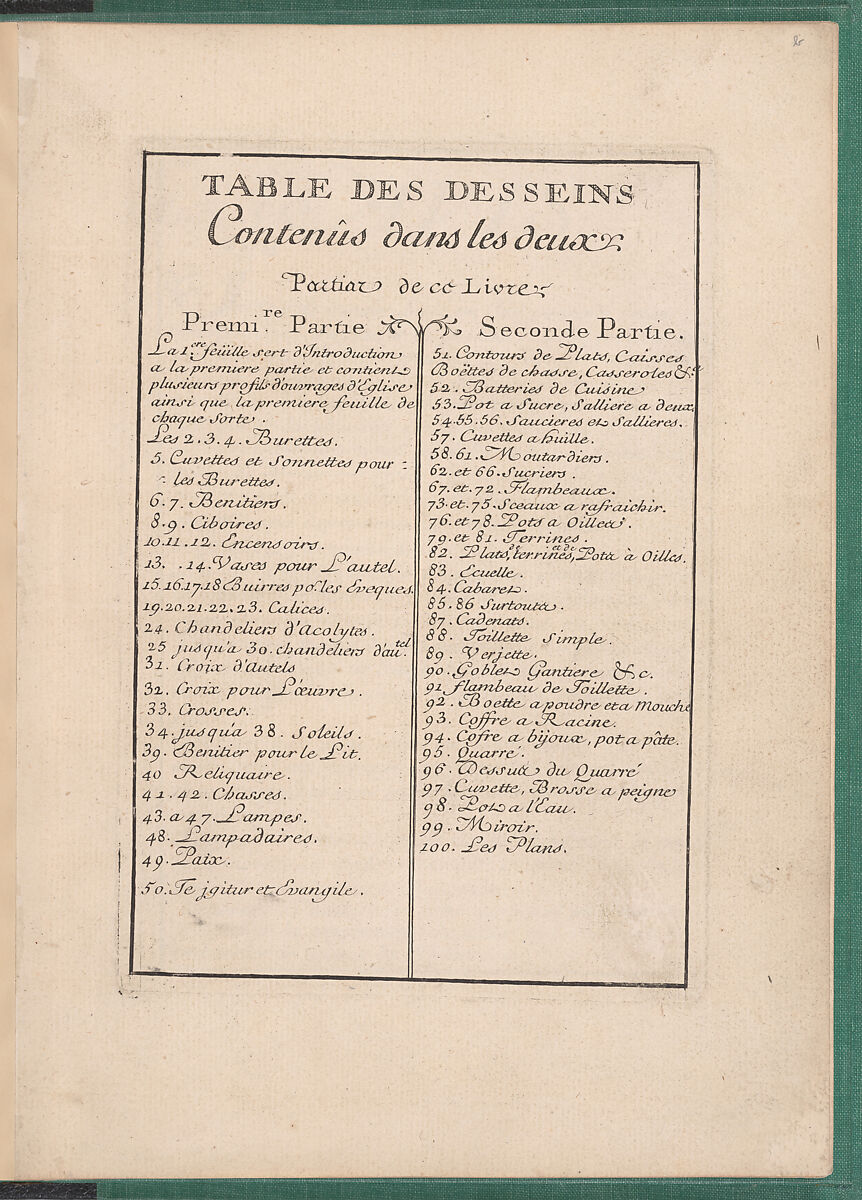 Elements d'Orfevrerie Divisés en deux Parties de Cinquante Feuilles, Pierre Germain (French, Villeneuve-lès-Avignon 1703–1783 Paris), Etching