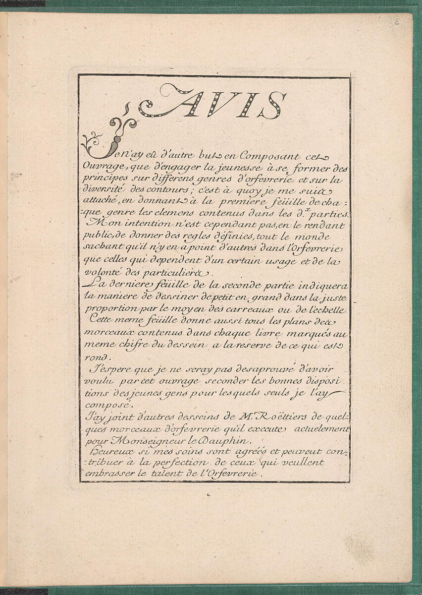 Elements d'Orfevrerie Divisés en deux Parties de Cinquante Feuilles, Pierre Germain (French, Villeneuve-lès-Avignon 1703–1783 Paris), Etching