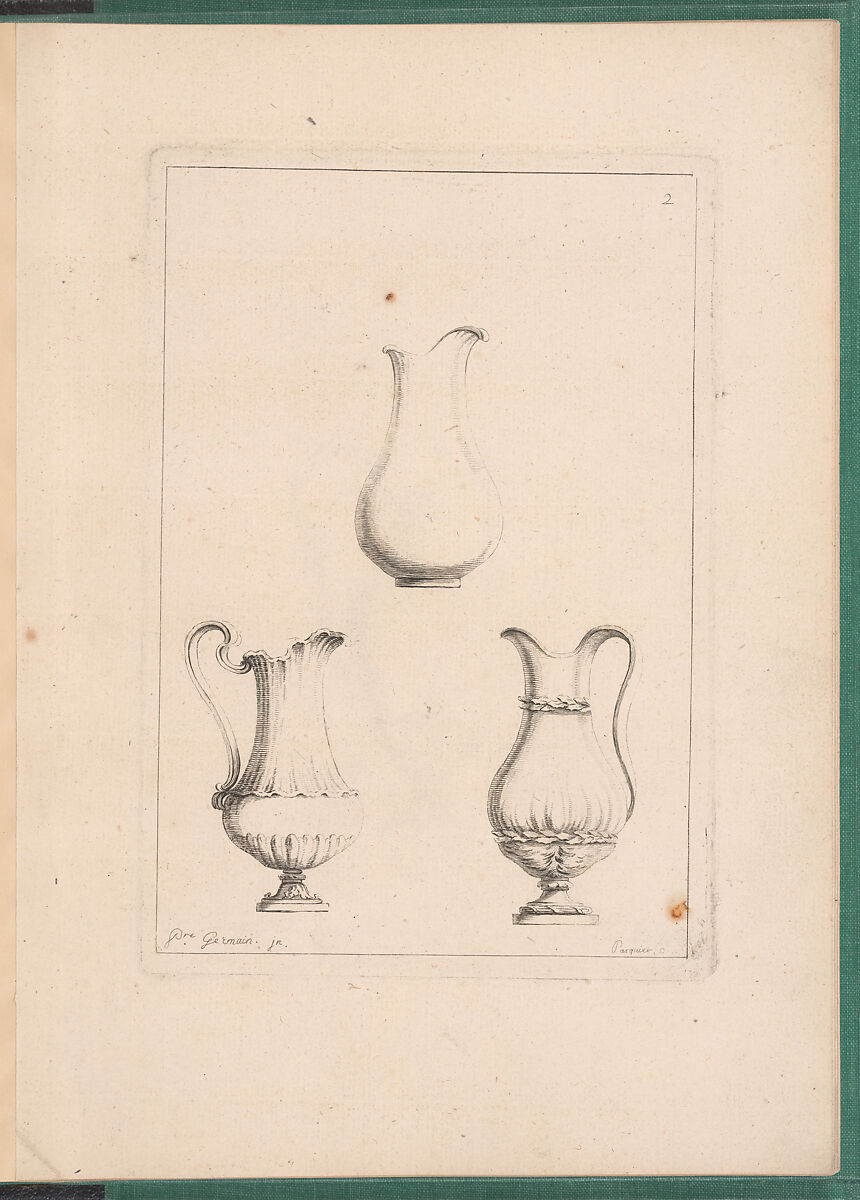 Elements d'Orfevrerie Divisés en deux Parties de Cinquante Feuilles, Pierre Germain (French, Villeneuve-lès-Avignon 1703–1783 Paris), Etching
