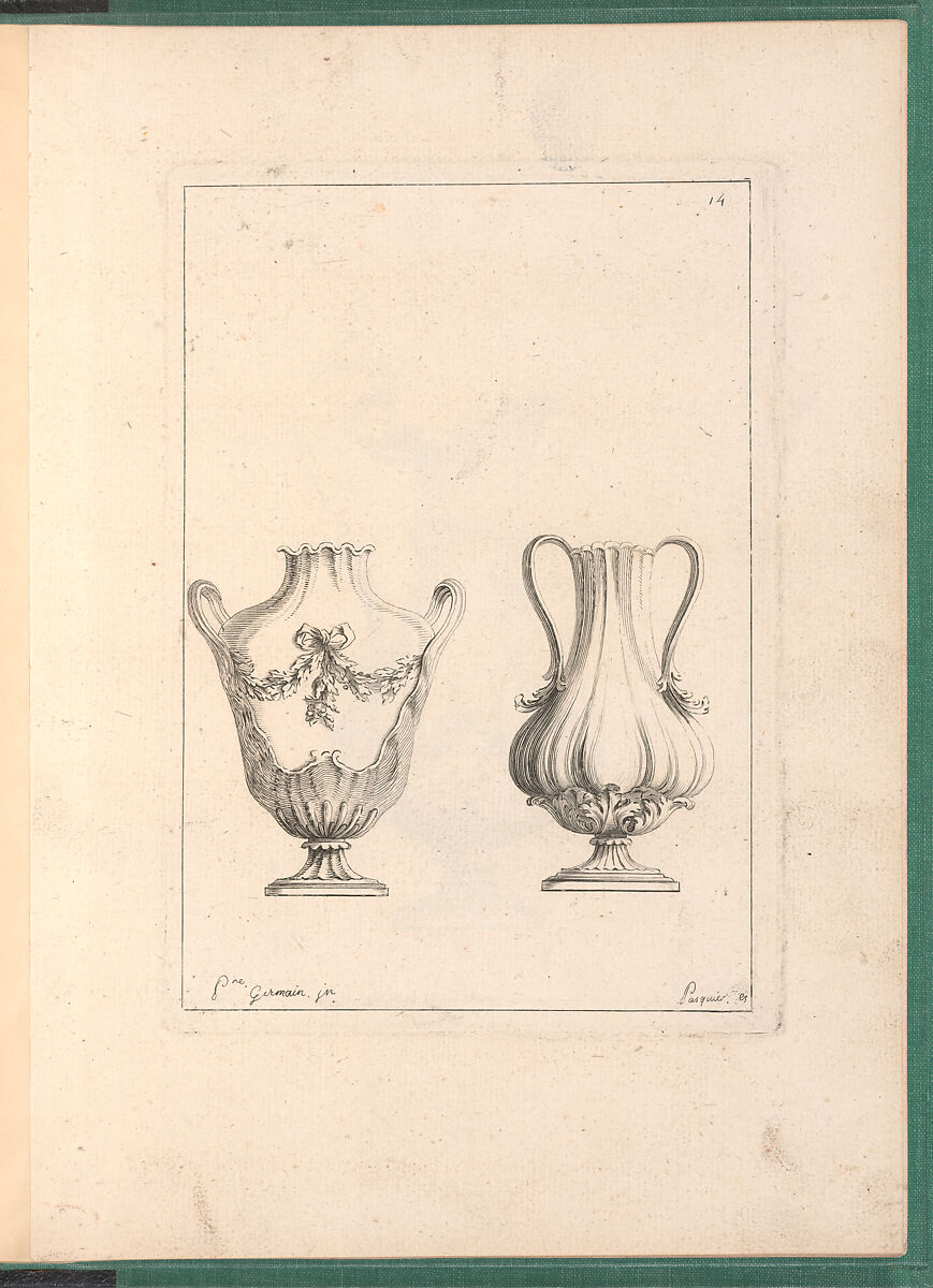 Elements d'Orfevrerie Divisés en deux Parties de Cinquante Feuilles, Pierre Germain (French, Villeneuve-lès-Avignon 1703–1783 Paris), Etching