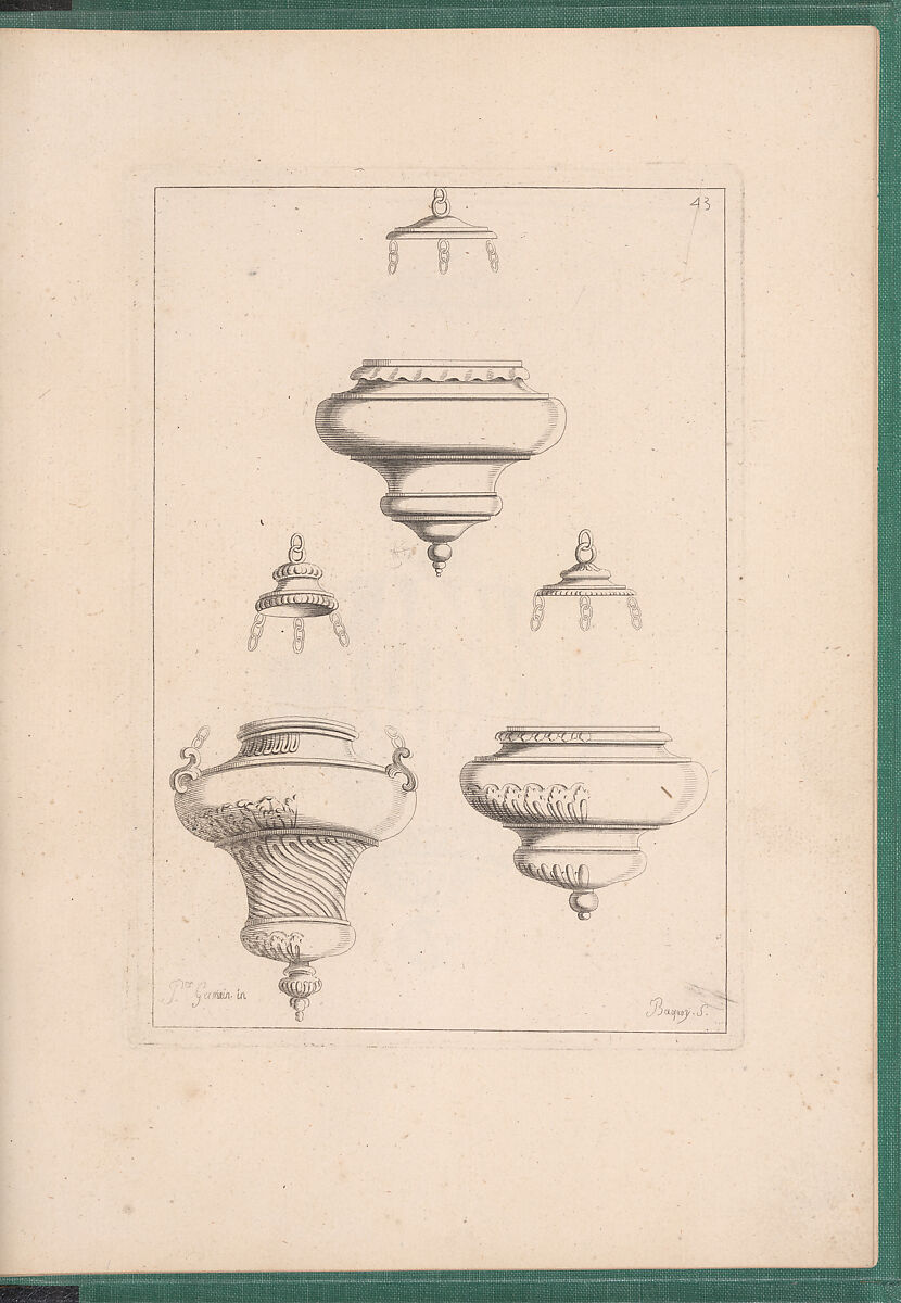 Elements d'Orfevrerie Divisés en deux Parties de Cinquante Feuilles, Pierre Germain (French, Villeneuve-lès-Avignon 1703–1783 Paris), Etching
