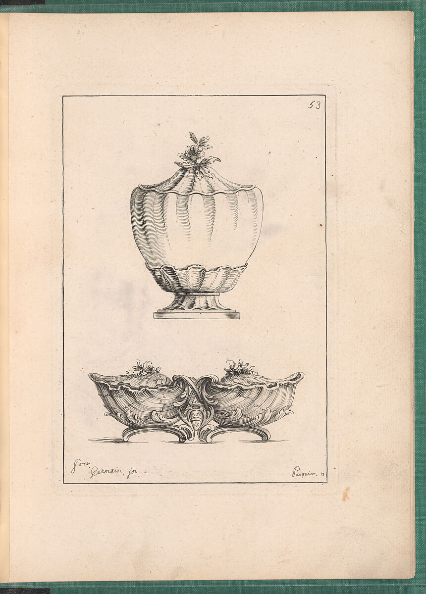 Elements d'Orfevrerie Divisés en deux Parties de Cinquante Feuilles, Pierre Germain (French, Villeneuve-lès-Avignon 1703–1783 Paris), Etching
