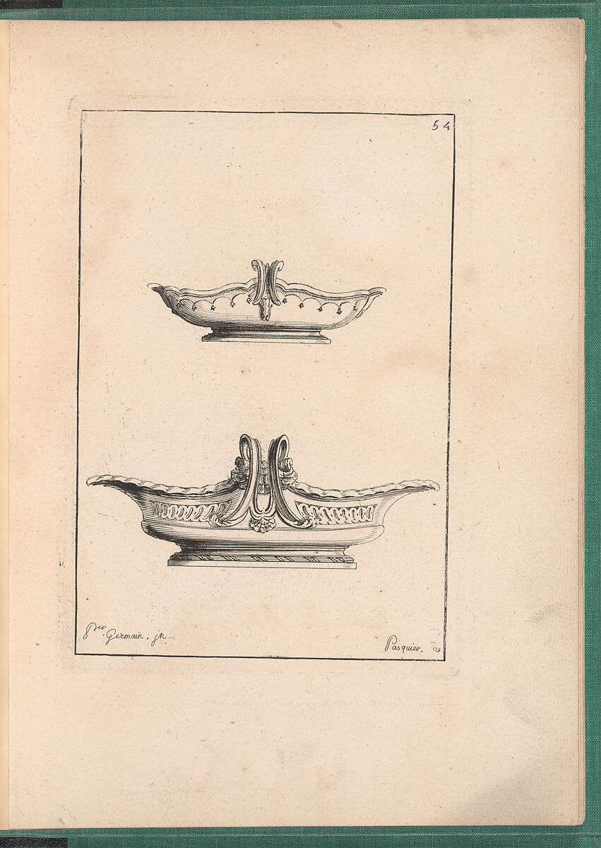 Elements d'Orfevrerie Divisés en deux Parties de Cinquante Feuilles, Pierre Germain (French, Villeneuve-lès-Avignon 1703–1783 Paris), Etching