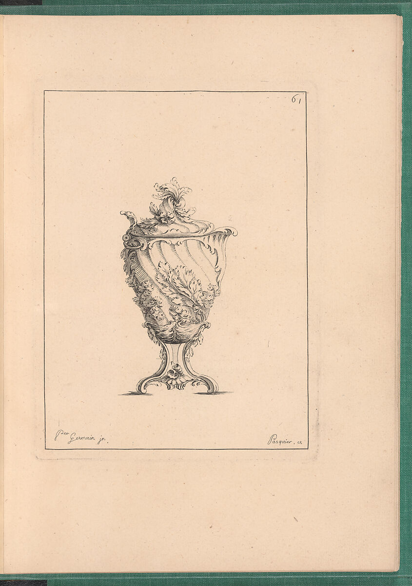 Elements d'Orfevrerie Divisés en deux Parties de Cinquante Feuilles, Pierre Germain (French, Villeneuve-lès-Avignon 1703–1783 Paris), Etching