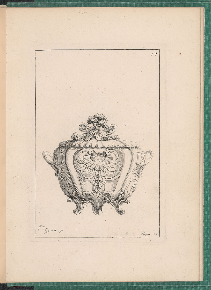 Elements d'Orfevrerie Divisés en deux Parties de Cinquante Feuilles, Pierre Germain (French, Villeneuve-lès-Avignon 1703–1783 Paris), Etching