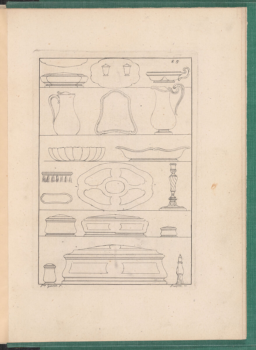 Elements d'Orfevrerie Divisés en deux Parties de Cinquante Feuilles, Pierre Germain (French, Villeneuve-lès-Avignon 1703–1783 Paris), Etching