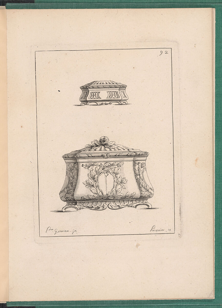 Elements d'Orfevrerie Divisés en deux Parties de Cinquante Feuilles, Pierre Germain (French, Villeneuve-lès-Avignon 1703–1783 Paris), Etching