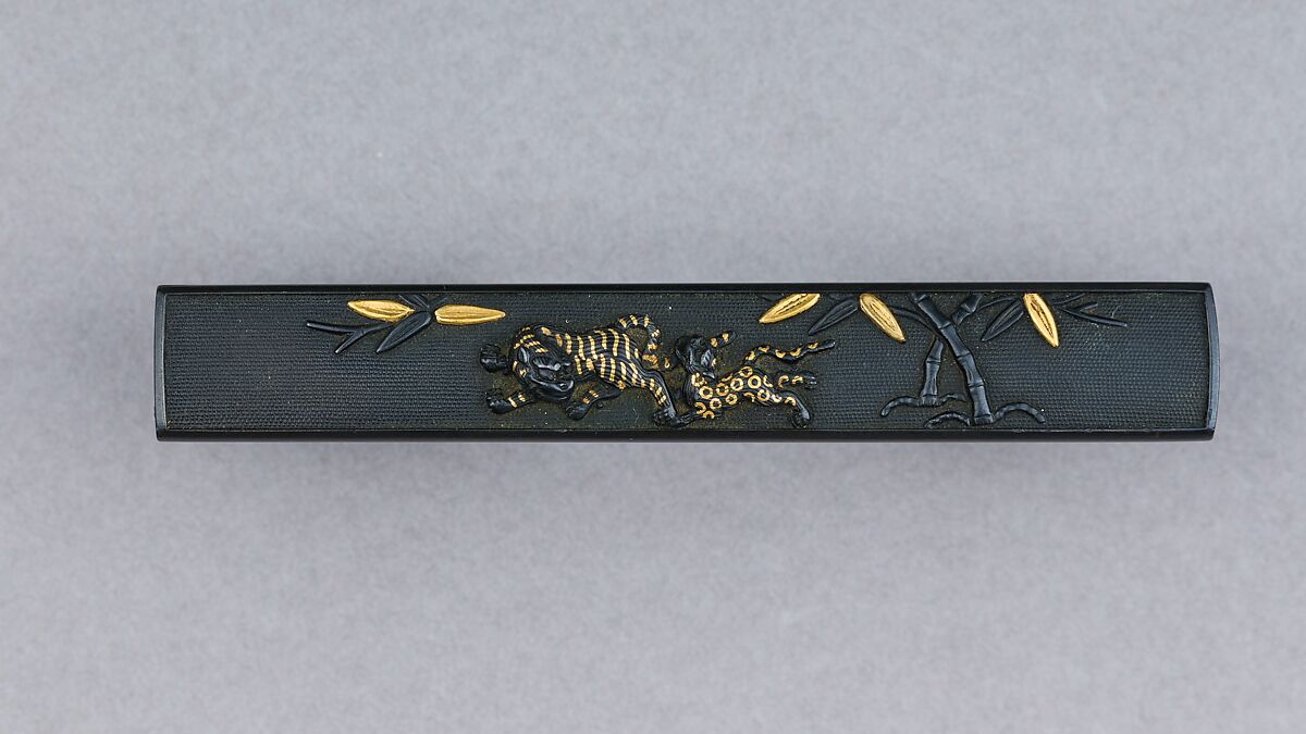 Knife Handle (Kozuka), Copper-gold alloy (shakudō), Japanese 