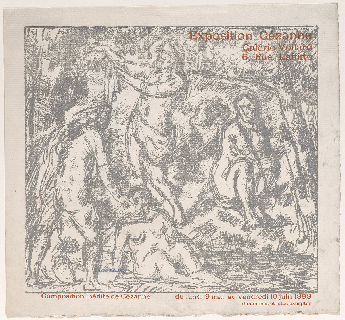 Exhibition Announcement and Catalogue for a Cézanne show at the Galerie Vollard (May 9–June 10, 1898), After Paul Cézanne (French, Aix-en-Provence 1839–1906 Aix-en-Provence), Relief print 