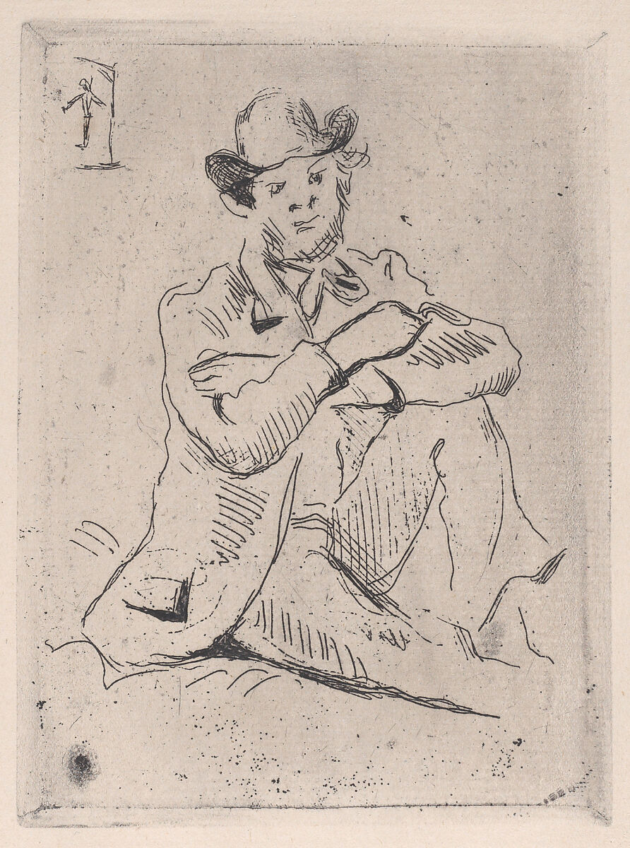 Portrait of Guillaumin with a Hanging Man, Paul Cézanne (French, Aix-en-Provence 1839–1906 Aix-en-Provence), Etching and drypoint; second state of two (restrike) 