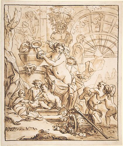Bacchanalian Scene with Nymphs and Putti