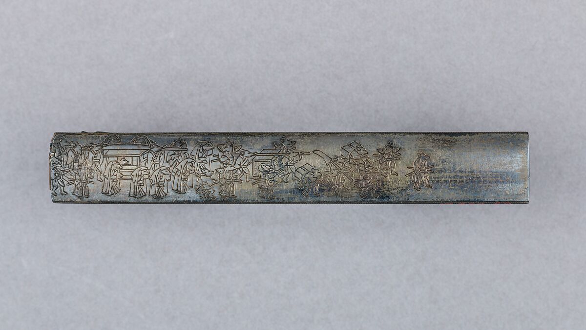 Knife Handle (Kozuka), Copper-gold alloy (shakudō), copper, silver, Japanese