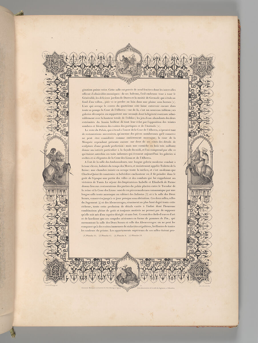 Mosquée de Cordoue and La Giralda et l'Alcazar de Séville, Joseph-Philibert Girault de Prangey (French, 1804–1892), Color lithographs