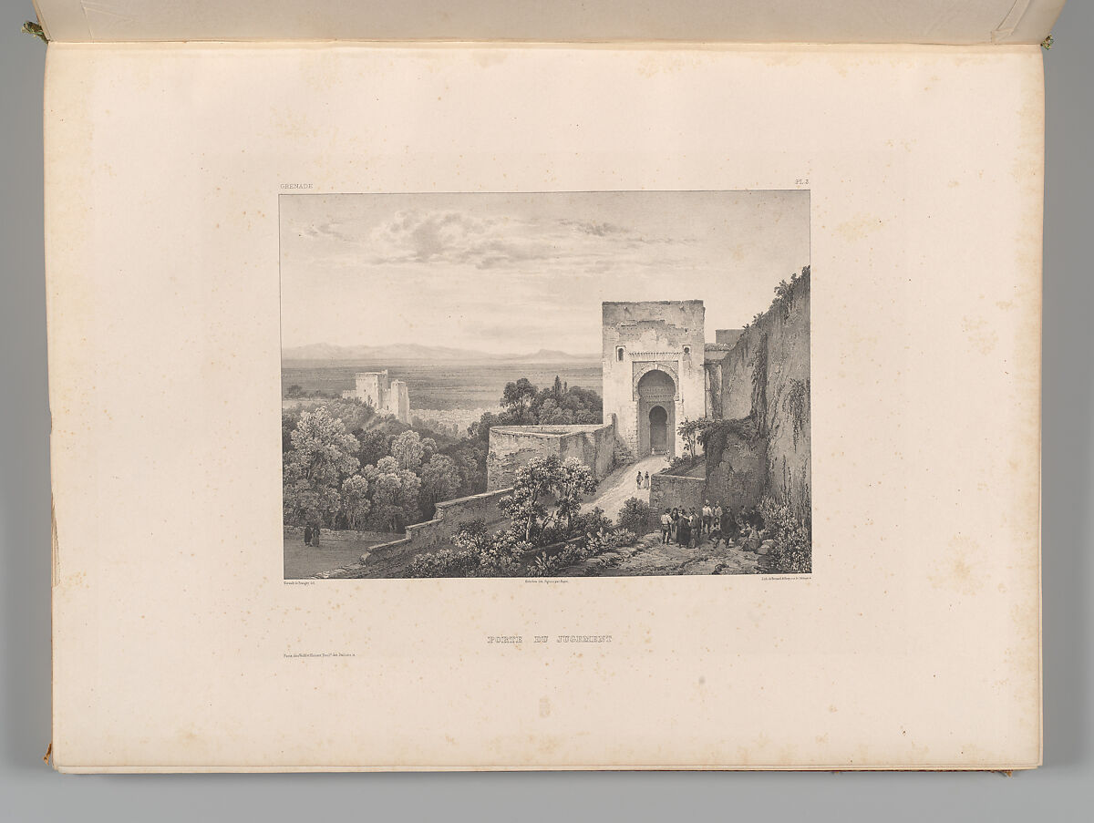 Mosquée de Cordoue and La Giralda et l'Alcazar de Séville, Joseph-Philibert Girault de Prangey (French, 1804–1892), Color lithographs