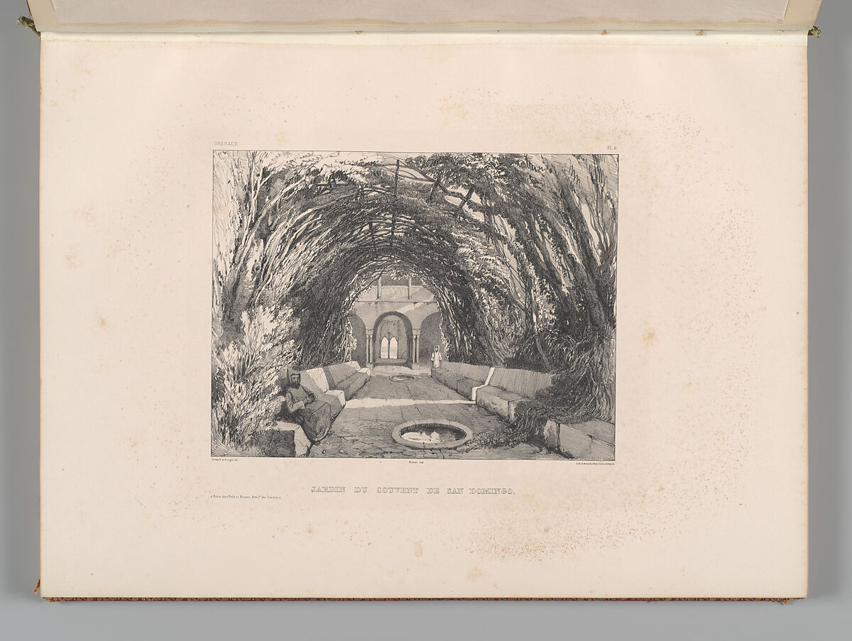 Mosquée de Cordoue and La Giralda et l'Alcazar de Séville, Joseph-Philibert Girault de Prangey (French, 1804–1892), Color lithographs