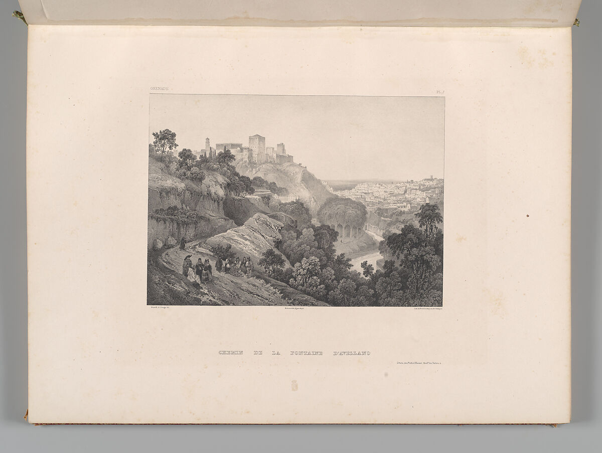 Mosquée de Cordoue and La Giralda et l'Alcazar de Séville, Joseph-Philibert Girault de Prangey (French, 1804–1892), Color lithographs