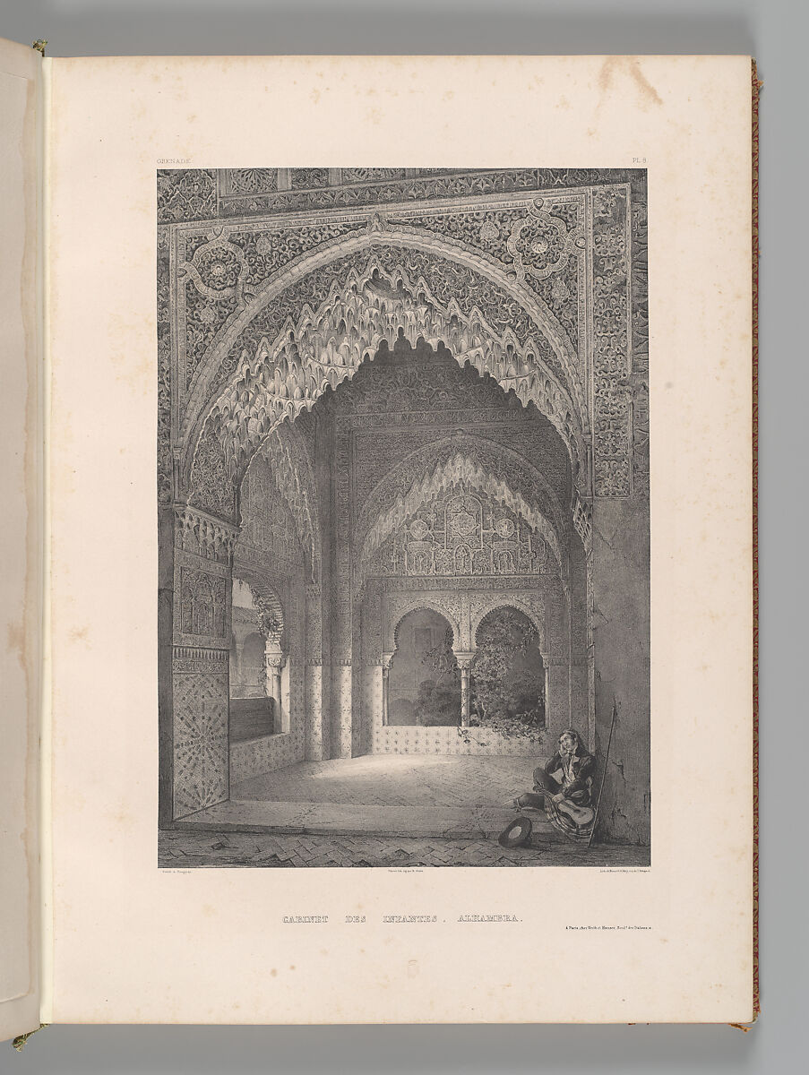 Mosquée de Cordoue and La Giralda et l'Alcazar de Séville, Joseph-Philibert Girault de Prangey (French, 1804–1892), Color lithographs