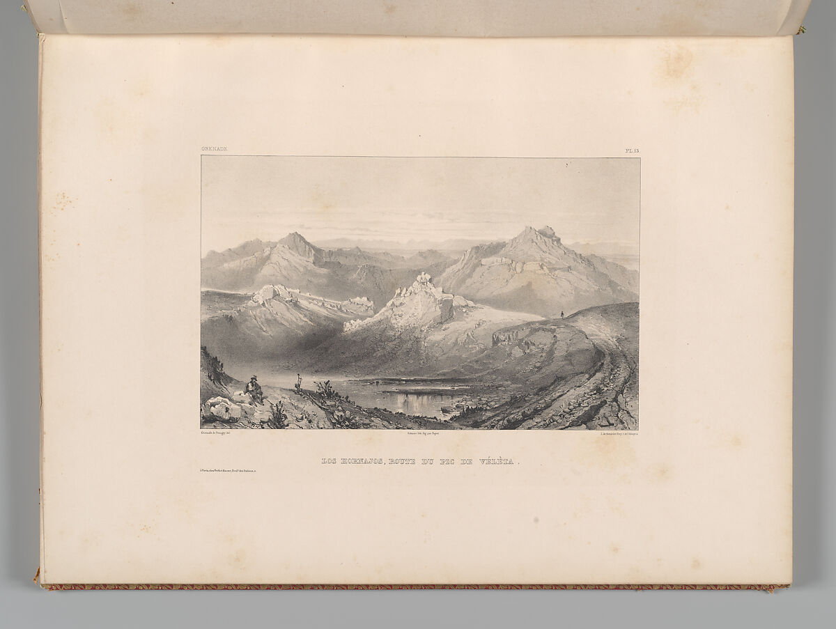 Mosquée de Cordoue and La Giralda et l'Alcazar de Séville, Joseph-Philibert Girault de Prangey (French, 1804–1892), Color lithographs