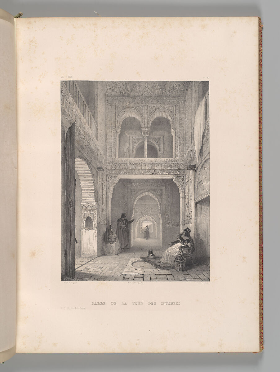 Mosquée de Cordoue and La Giralda et l'Alcazar de Séville, Joseph-Philibert Girault de Prangey (French, 1804–1892), Color lithographs